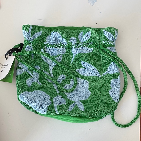 Kate Spade / Kate Spade X Target Beaded Classic Rose Drawstring Bucket Bag NWT - Picture 6 of 10